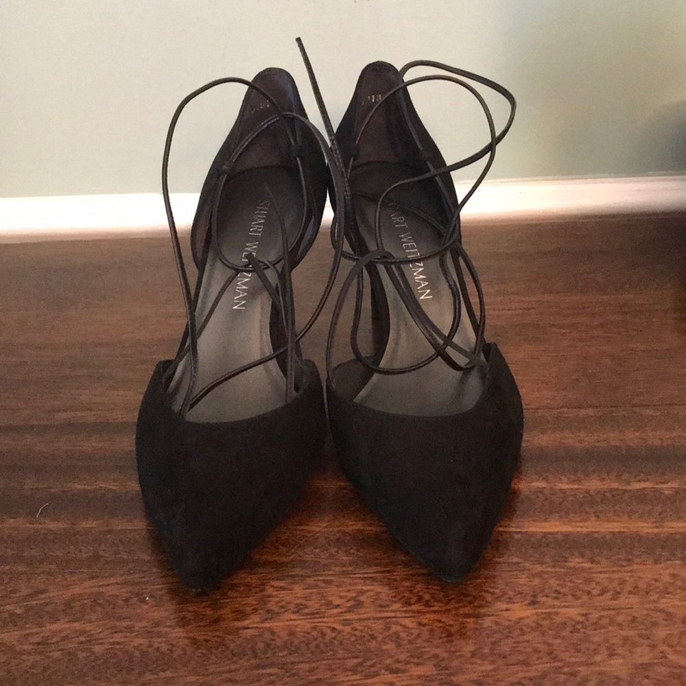 Stuart Weizmann BeAGirl black suede heels NIB